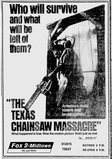 Texas Chainsaw - 1974 - Reading Eagle