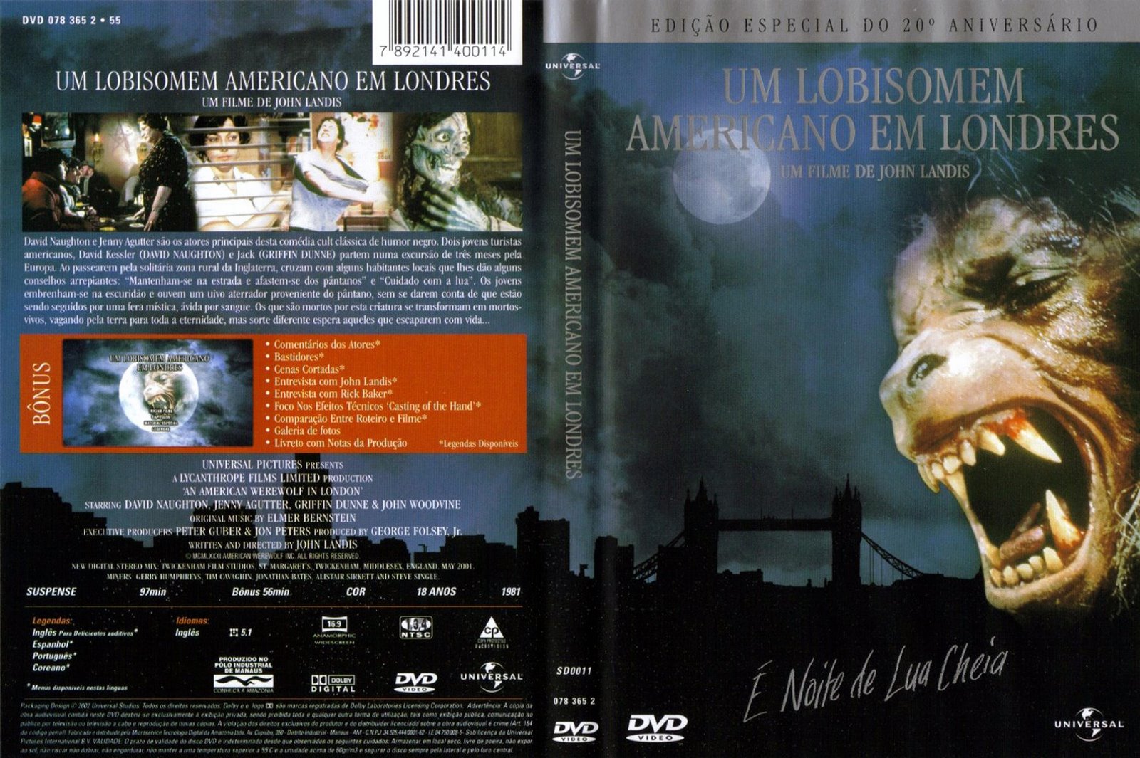 POSTER Um Lobisomem Americano em Londres (1981) Toca o Terror POSTER Um Lobisomem Americano em Londres (1981) Toca o Terror
